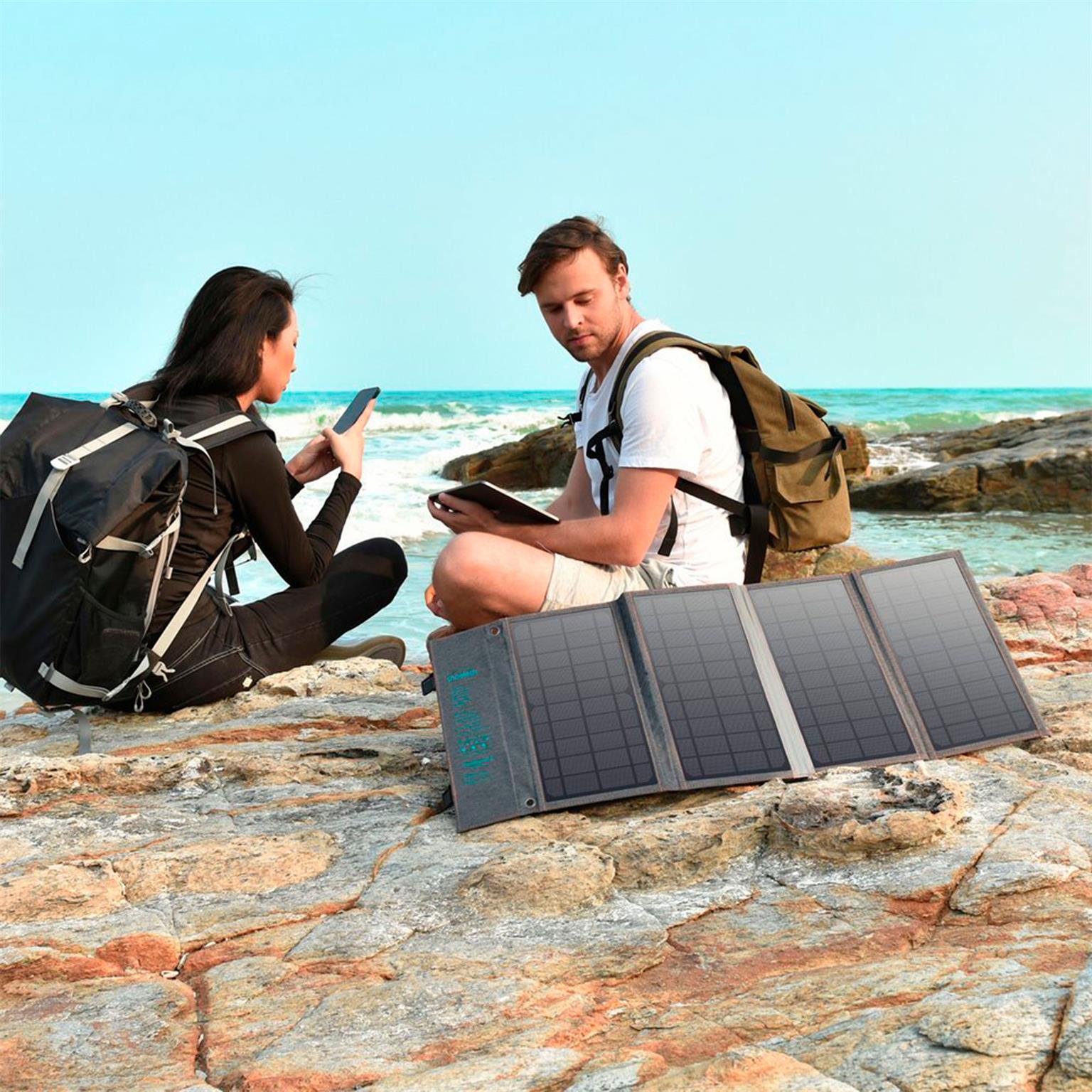 Choetech Reise-Solarladegerät – Faltbares Solar Ladegerät, Solar Ladegerät 36W mit USB-Anschluss – Weiteres Produktbild 3